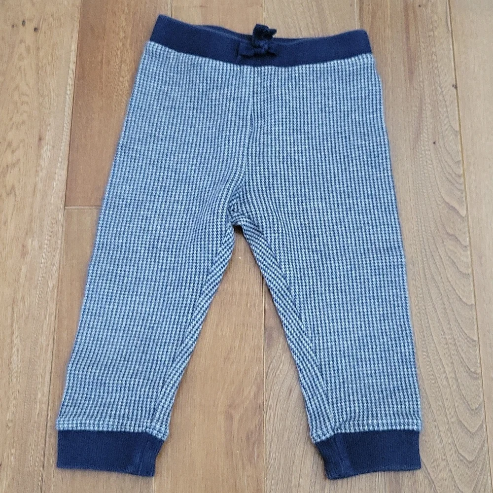 Girls Janie and Jack Blue and White Houndstooth Stretch Legging Pants 12-18 mnth